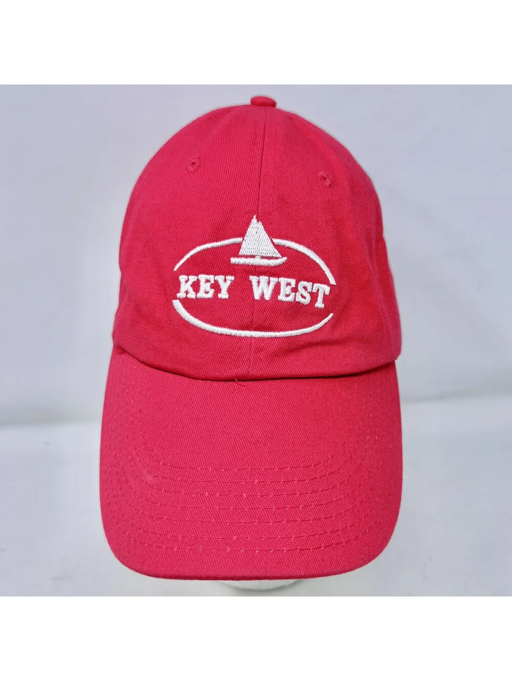 Souvenir KEY WEST Florida Ball Cap Sailboat Sailing Pink Cotton Twill Hat 1 Size